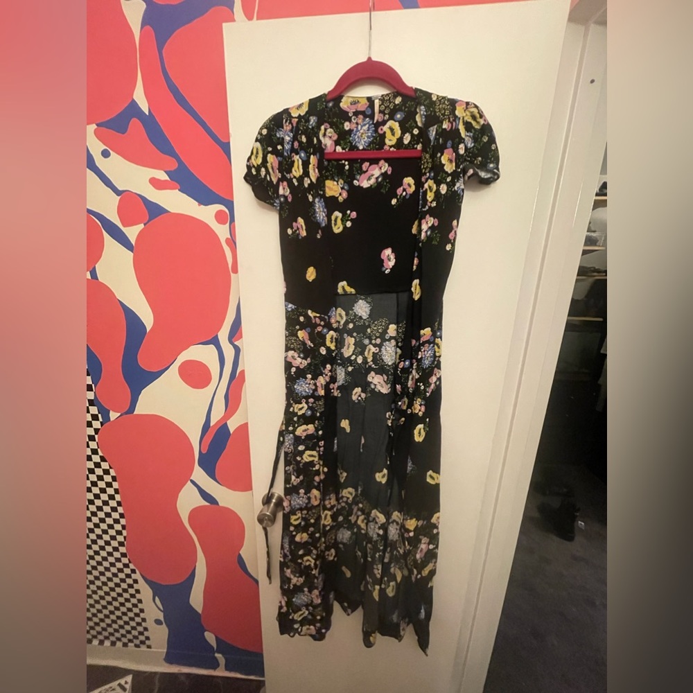 Free people maxi floral wrap dress